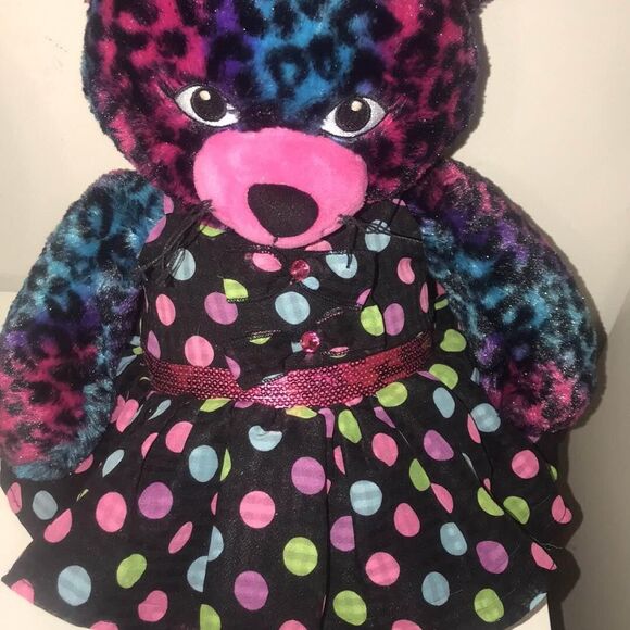 Build a bear 19"wild about spots cat includes polka dot gem Bab dress - Picture 8 of 9